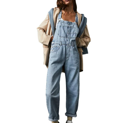 Salome - Jumpsuit i denim med avslappet passform og justerbare stropper