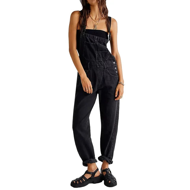 Salome - Jumpsuit i denim med avslappet passform og justerbare stropper