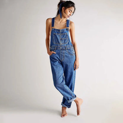 Salome - Jumpsuit i denim med avslappet passform og justerbare stropper