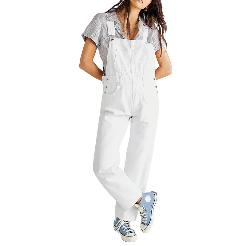Salome - Jumpsuit i denim med avslappet passform og justerbare stropper