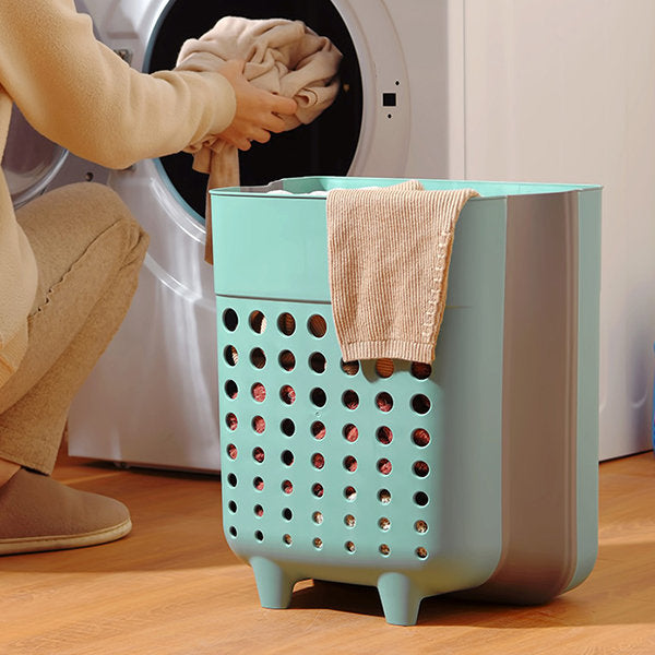 FlexBin - Plassbesparende skittentøyskurv med dobbeltbruksdesign