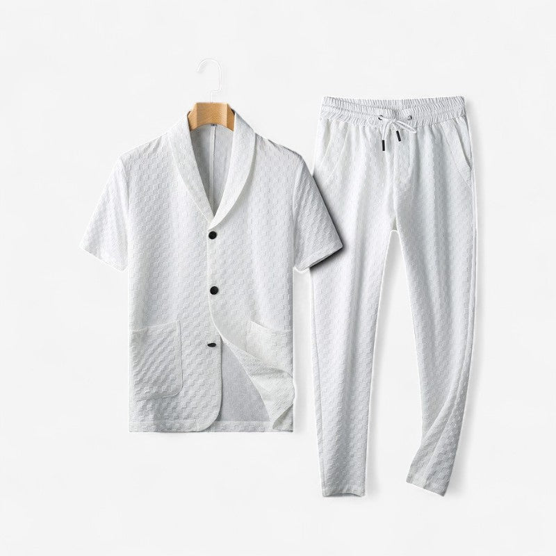 Theodore – To-Delt Sett med Kortermet Skjorte og Vide Bukser