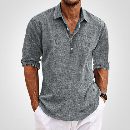 Maxwell - Klassisk linskjorte med knappelukking for et polert utseende