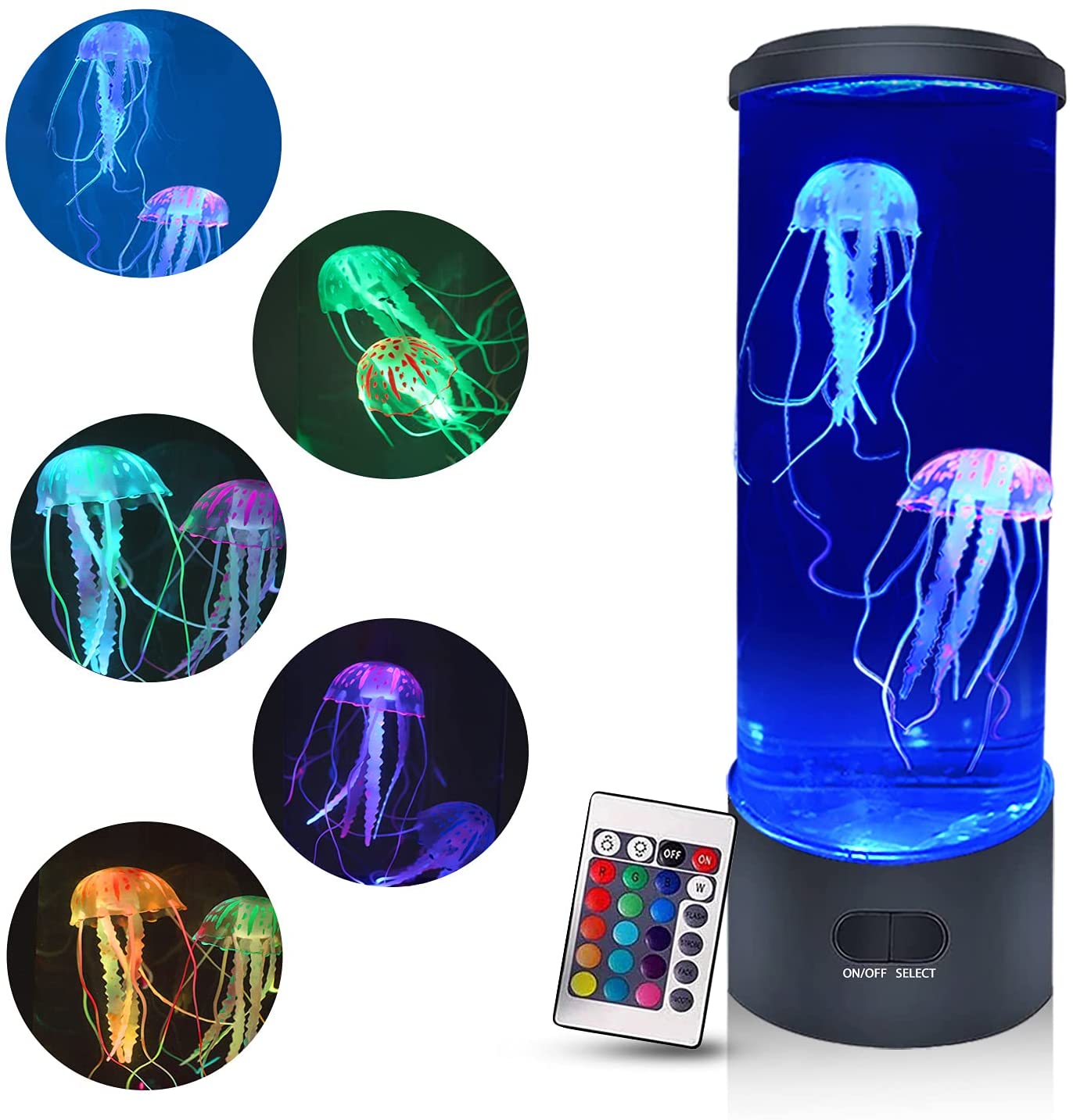 AquaGlow - maneter med fargeskiftende sensorisk lampe for avslapping