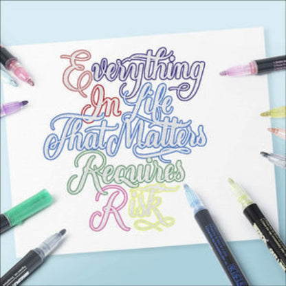 ShimmerMark - 12-fargers selvkonturerende metalliske tusjpenner for fantastiske kreasjoner