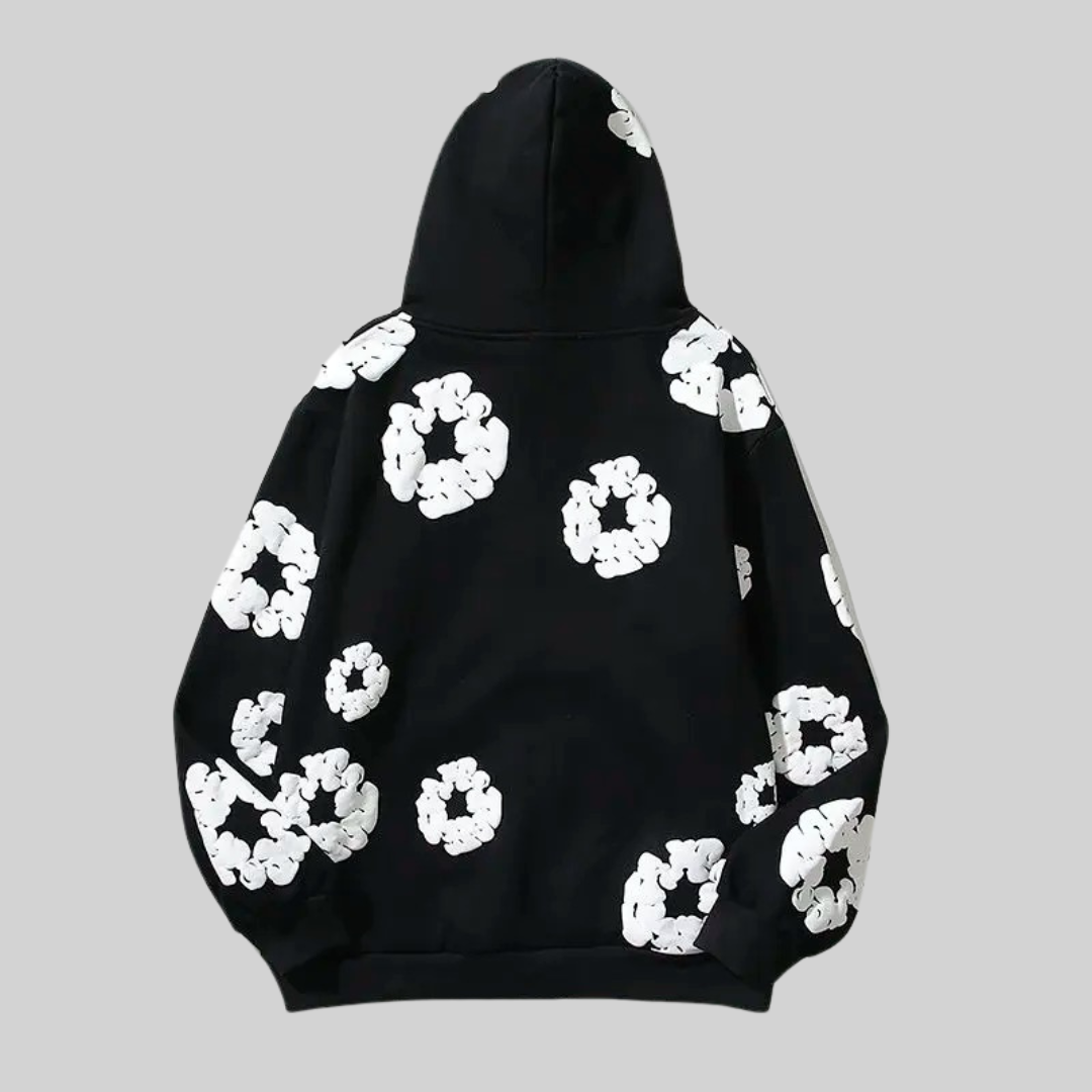 Amelia - "READY MADE TEARS" hettegenser med dristig blomsterdesign