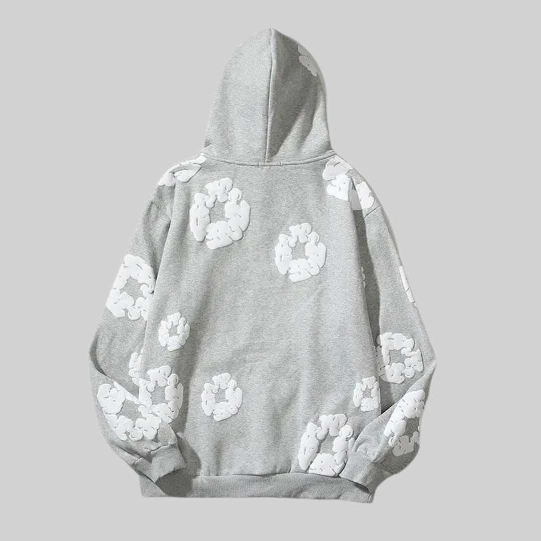 Amelia - "READY MADE TEARS" hettegenser med dristig blomsterdesign