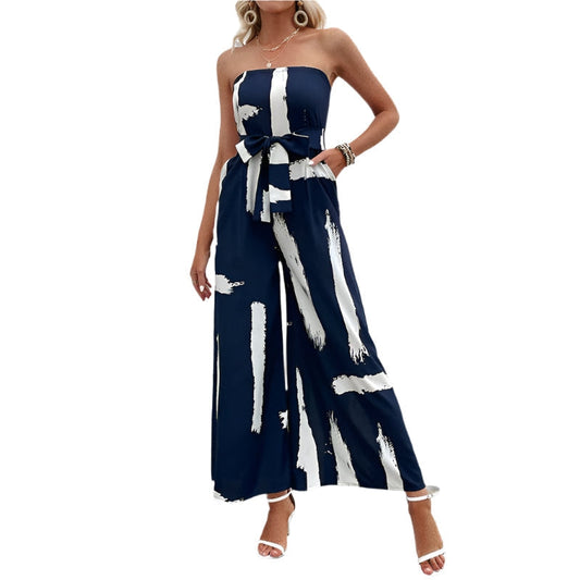 Tabea - Off-shoulder jumpsuit med vide ben og lommer