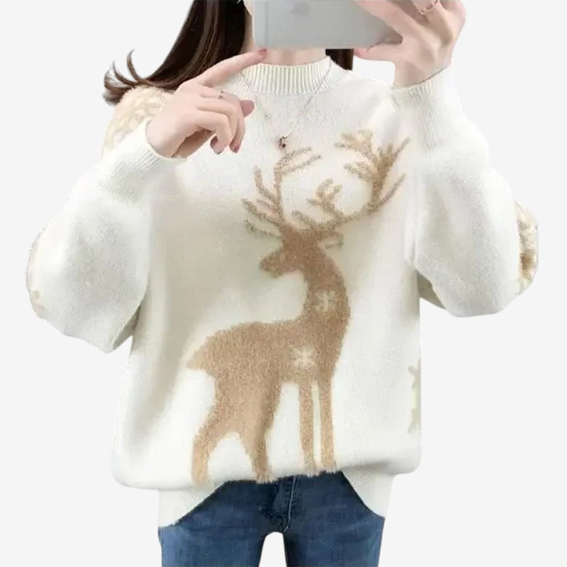 Juliana – Langermet Genser med Rund Hals og Ribbedetaljer