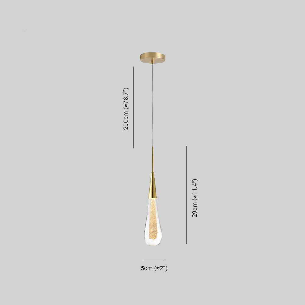GoldLuxe - Elegant pendellampe med glassdråper for luksuriøs atmosfære