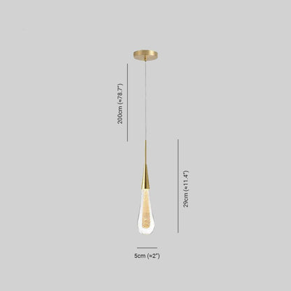 GoldLuxe - Elegant pendellampe med glassdråper for luksuriøs atmosfære