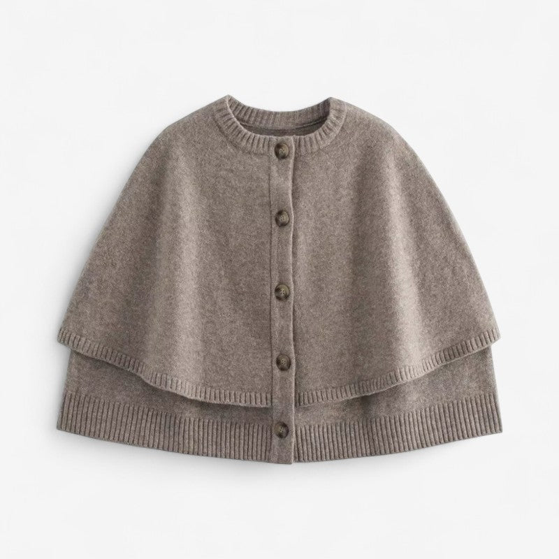 Nora – Kort Cardigan med Rund Hals og Knapper