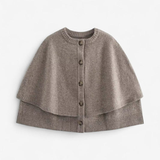 Nora – Kort Cardigan med Rund Hals og Knapper