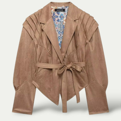 Mathea – Jakke med Langermet og Livbelte med Knapper