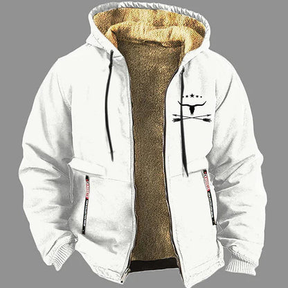 Franz - Langermet fleeceforet jakke med glidelås og hette