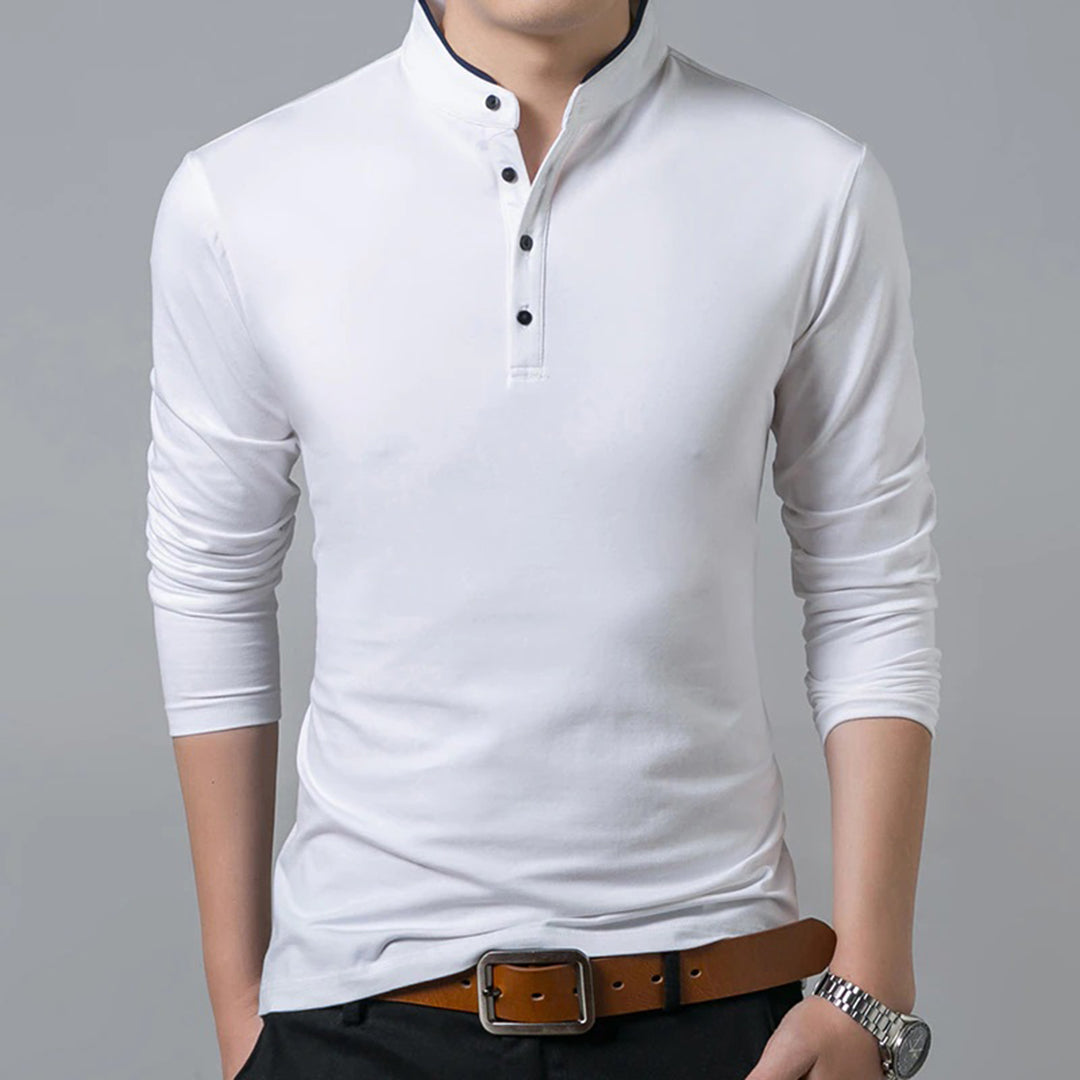 Mason - Modern sweatshirt med knappestolpe og slim passform