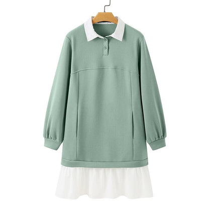 Emma - Stilig kjole med krage og lange ermer