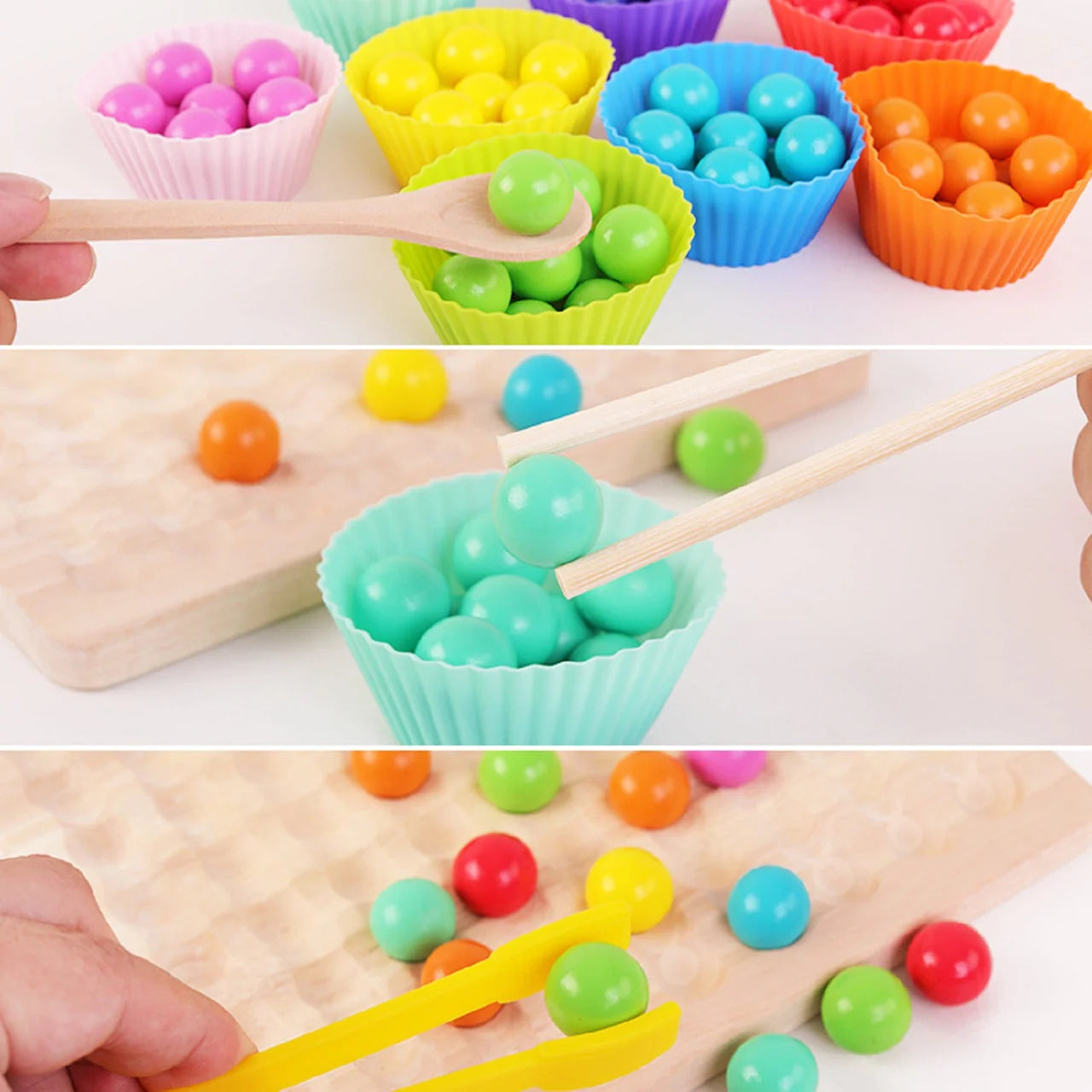 TinyBead - Wooden Montessori Matchende Puslespill Spill