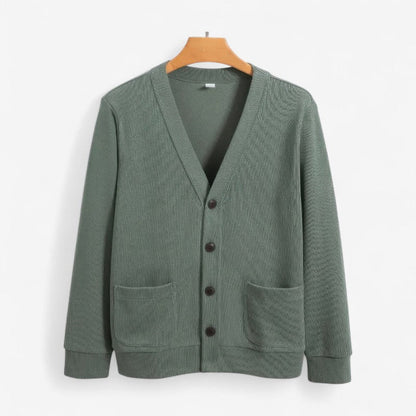 Jonathan – Langermet V-hals Cardigan med Knapper