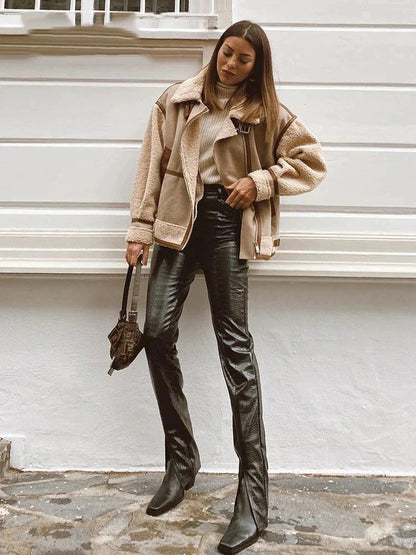 Juno - Komfortabel langermet fuskepelsjakke