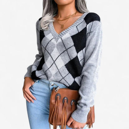 Elena – Genser med V-hals og lange ermer