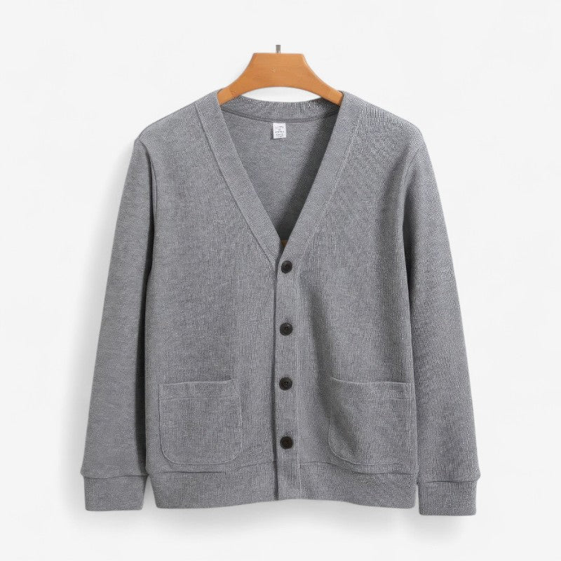 Jonathan – Langermet V-hals Cardigan med Knapper
