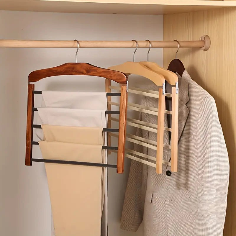 WoodFlex – Multifunksjonell Kleshenger i Tre med Plassbesparende Design