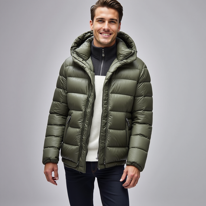 Robert - Pufferjakke med vanntett beskyttelse og bred hettedesign