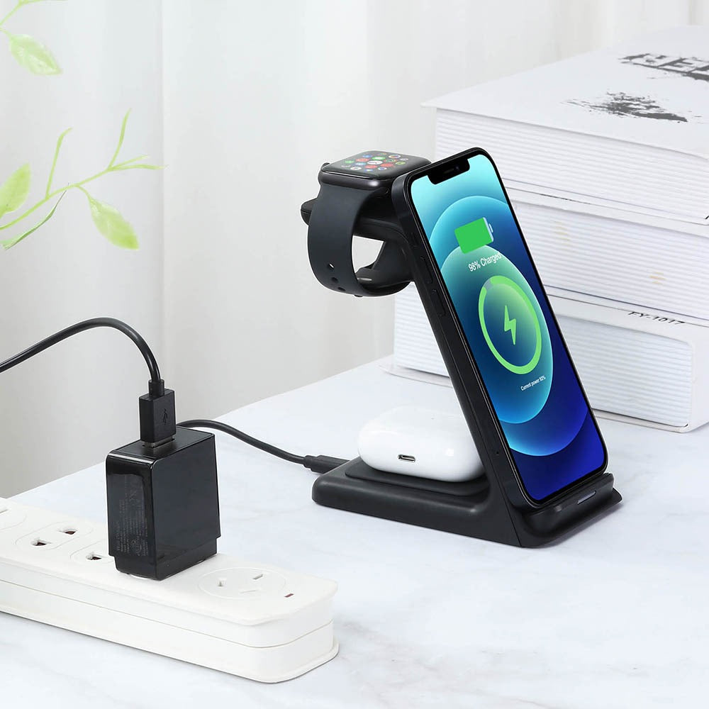 ChargeHub - 3-i-1 trådløs ladestasjon med U-plate-design