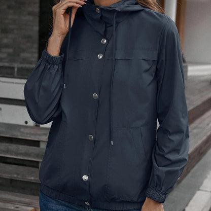 Xenia - Lett jakke med hette, justerbar hette og lange ermer