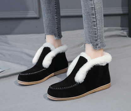 ChillStep - Ankelstøvler i semsket skinn med pelsfôr