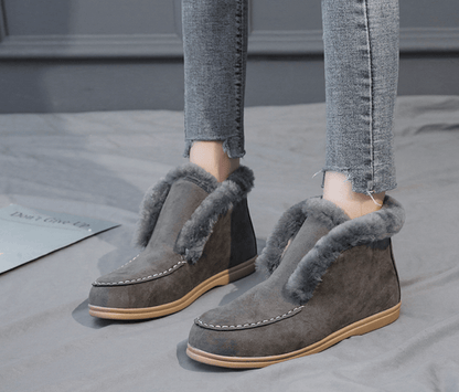 ChillStep - Ankelstøvler i semsket skinn med pelsfôr