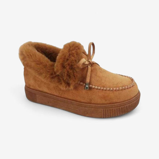 Leona - Rundtå Sko med Dekorativ Frynse og Slip-On Design