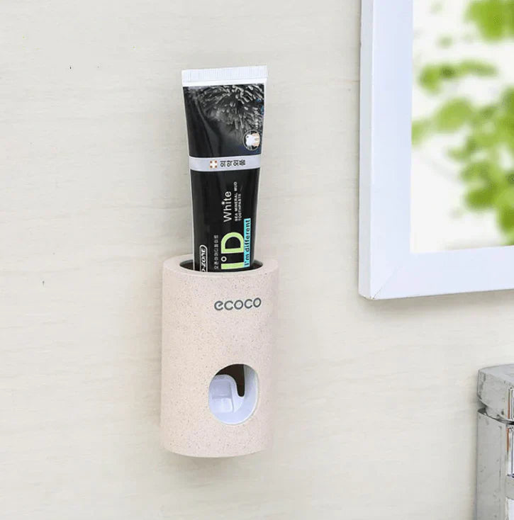 TubeEase – Veggmontert tannkremdispenser med sølfri påføring og kompakt design
