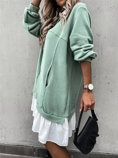 Emma - Stilig kjole med krage og lange ermer