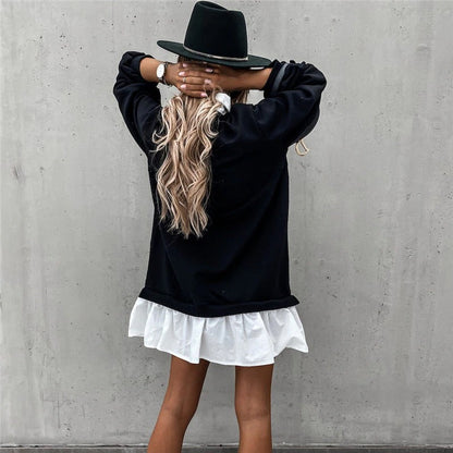 Emma - Stilig kjole med krage og lange ermer