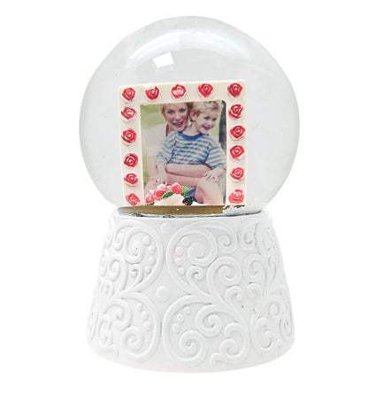 BlossomCraft - Tilpassbart snøkulesett med rosenramme og fotodisplay