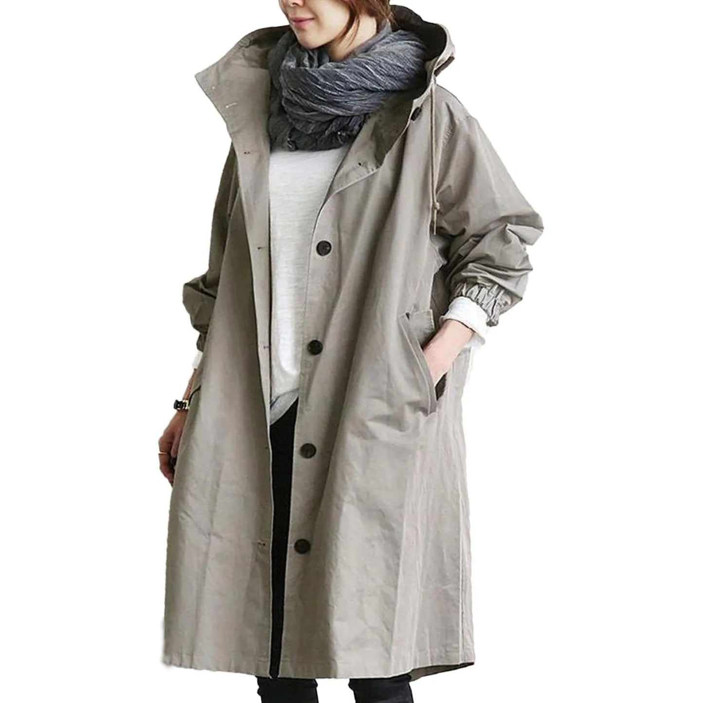 Aurora - Casual hette trenchcoat med lange ermer og lommer