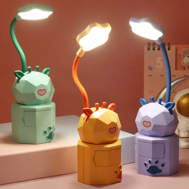 GlowTale - tegneserie-LED-nattlys med smykkeskrin og telefonholder