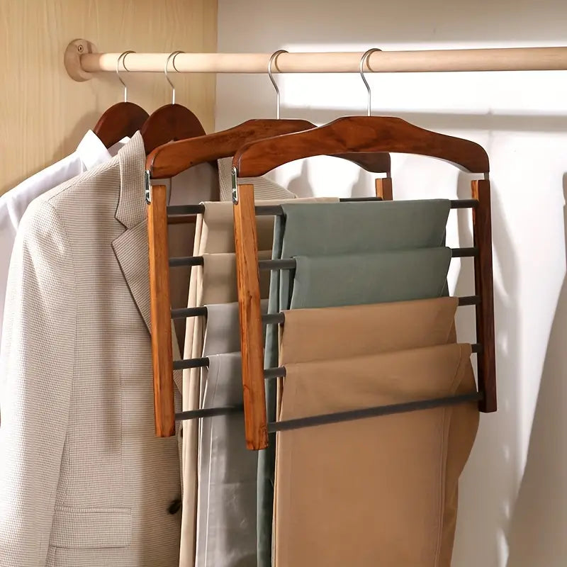 WoodFlex – Multifunksjonell Kleshenger i Tre med Plassbesparende Design