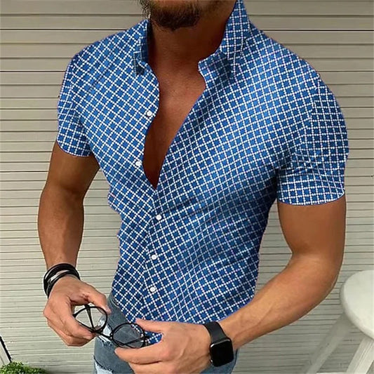 James - Slim fit skjorte med rutete mønster med knappelukking og pekkrage