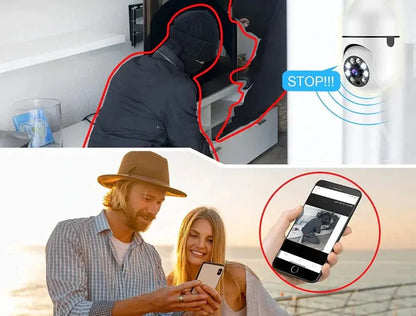 SecureLight - Trådløs Lyspære Sikkerhetskamera med Bevegelsesdeteksjon