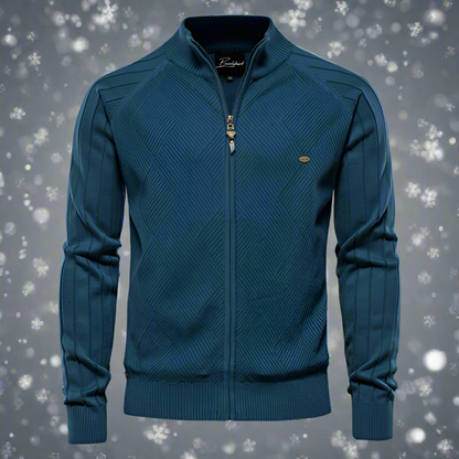 Liam – Sporty Jakke med Glidelås med Ribbestrikkede Mansjetter