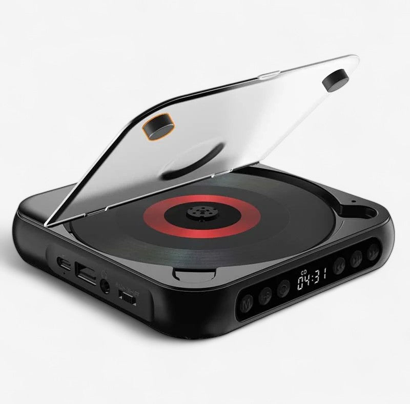 SoundWave – Bærbar Bluetooth CD-spiller med LCD-skjerm