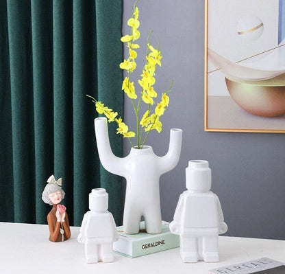 RoboBloom - Robotblomstvase med futuristisk design for leken dekorasjon