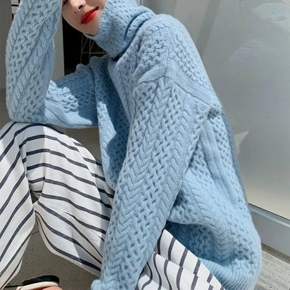 Luna - Chunky cardigan med høy hals og oversized passform