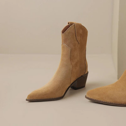 Sophia - Stilige ankelstøvler med spiss tå og kilehæl