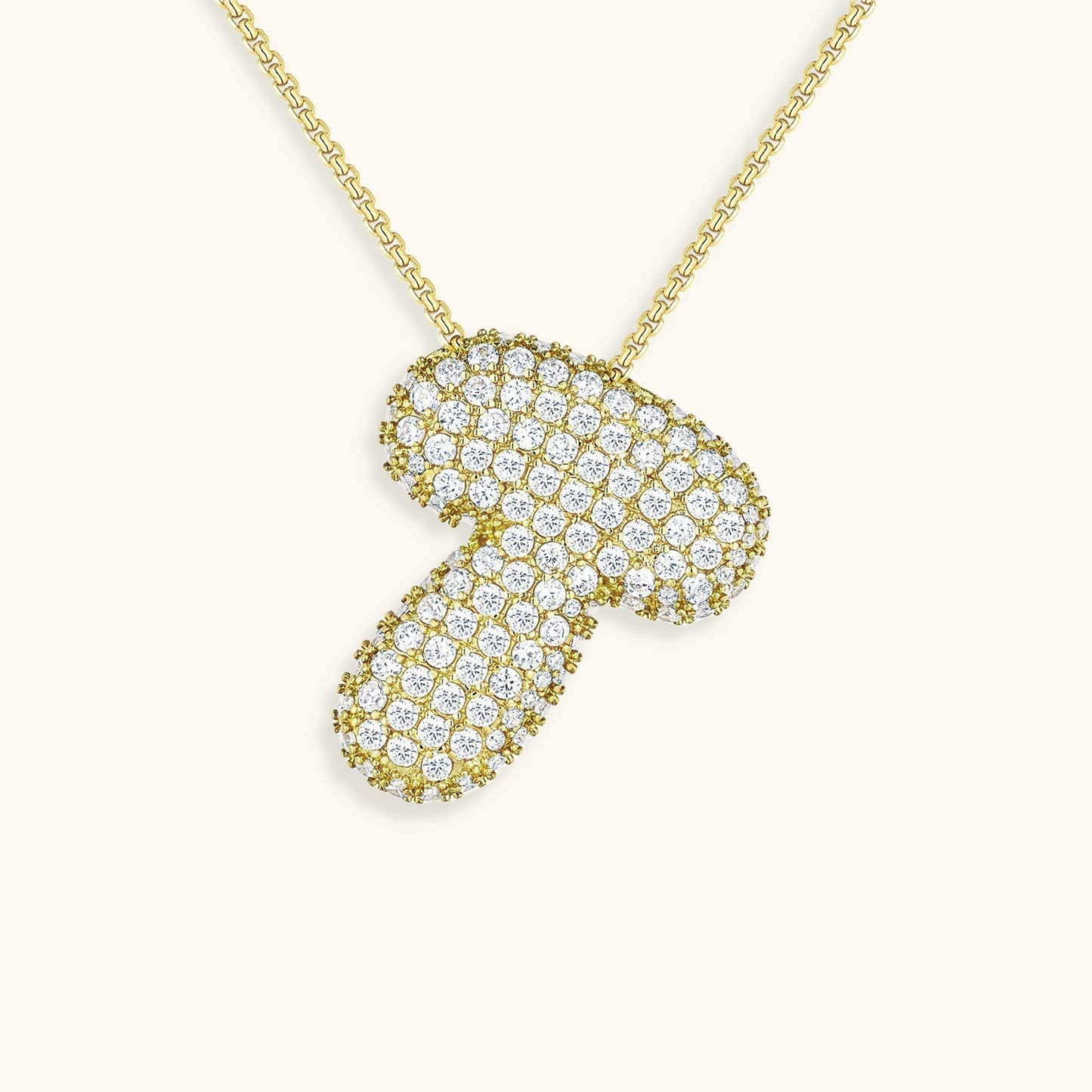 Luna - Fasjonabelt kjede med bobleinitialer og diamantinspirert design