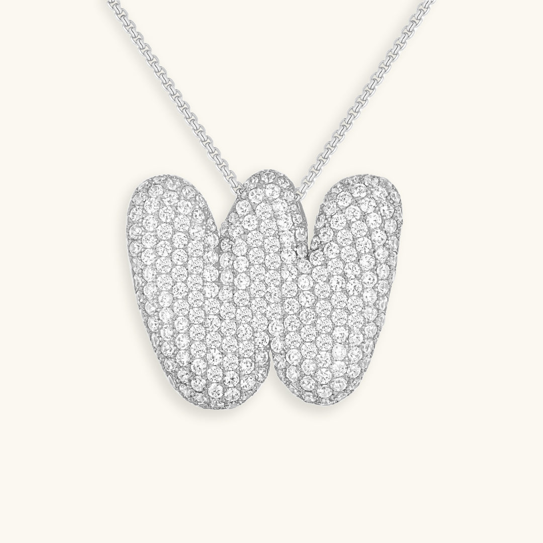 Luna - Fasjonabelt kjede med bobleinitialer og diamantinspirert design