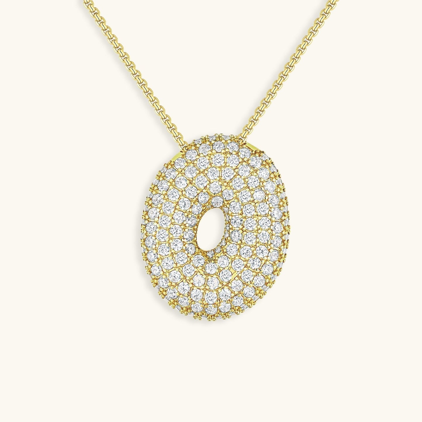 Luna - Fasjonabelt kjede med bobleinitialer og diamantinspirert design